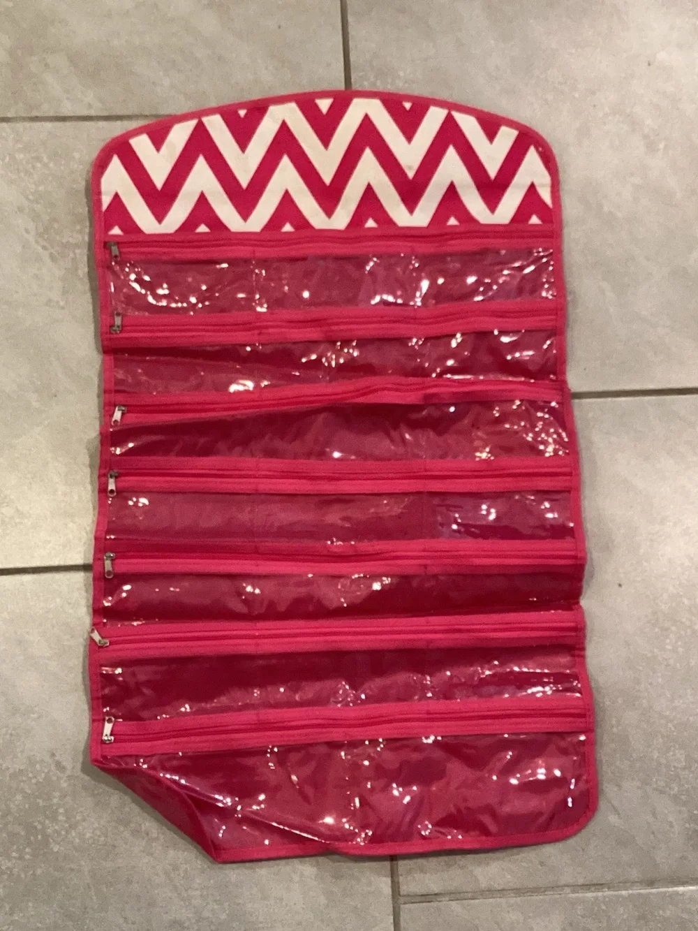 Pink Hanging Jewelry and Accessory Organizer
